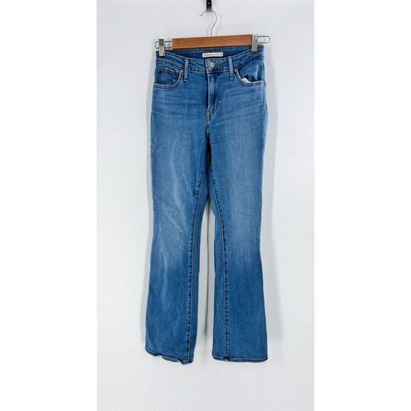 Levi's 725 High Rise Bootcut Light Wash Denim Jeans Size 26 - Picture 2 of 3